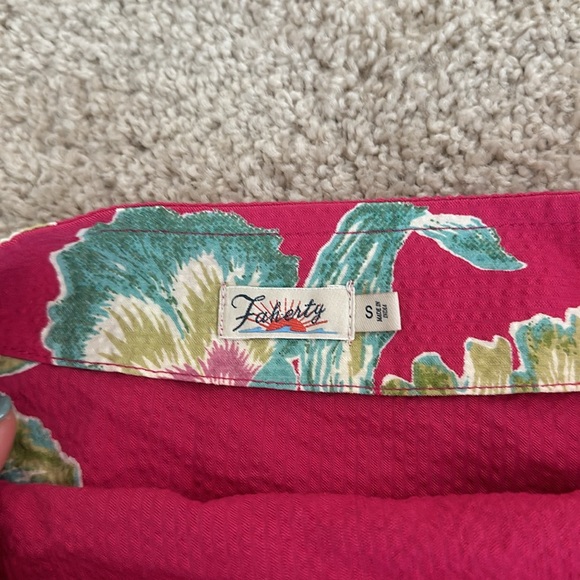 FAHERTY Pacifca Seersucker Berry Pink Floral Wrap Skirt Organic Cotton S - Picture 5 of 6